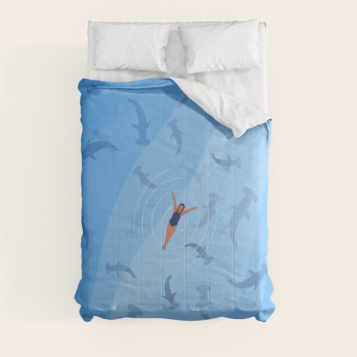 Shark Beach Swimmer  Comforter Gallery Image 8