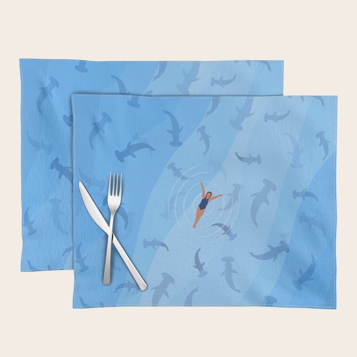 Shark Beach Swimmer  Placemat Gallery Image 1