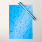 Shark Beach Swimmer  Wrapping Paper Gallery Image 1