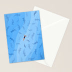 Shark Beach Swimmer  Stationery Card Gallery Image 2