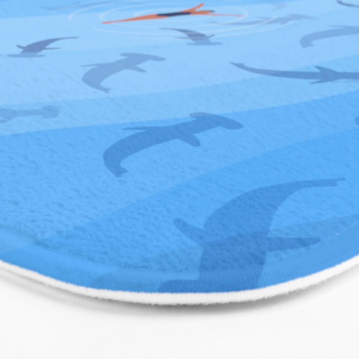 Shark Beach Swimmer  Bath Mat Gallery Image 3