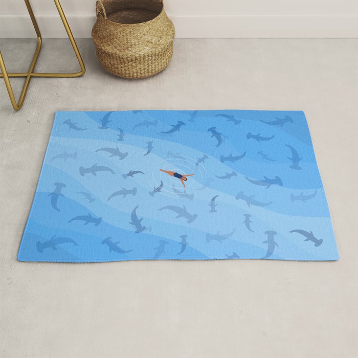 Shark Beach Swimmer  Rug Gallery Image 1