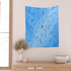 Shark Beach Swimmer  Wall Tapestry Gallery Image 2