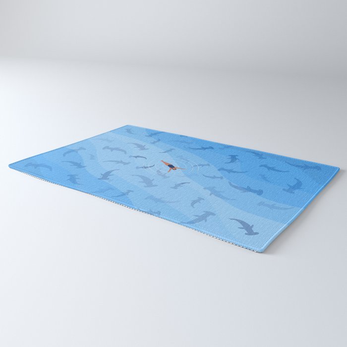 Shark Beach Swimmer  Rug Gallery Image 3