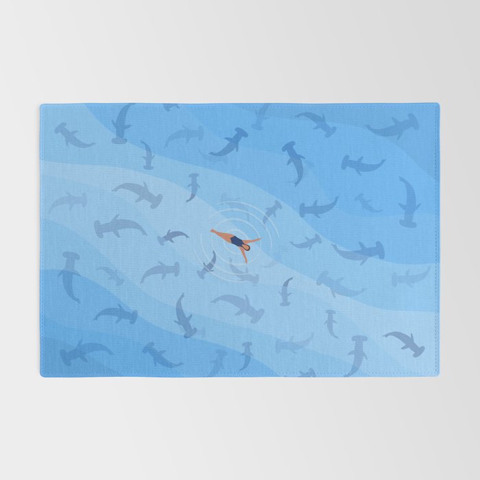Shark Beach Swimmer  Rug Gallery Image 2