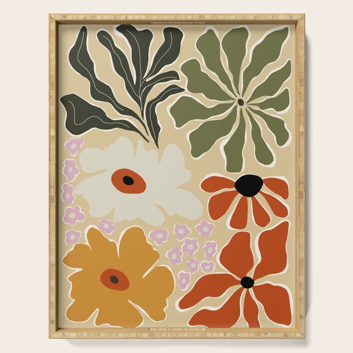 Mid-century bouquet  Serving Tray Gallery Image 1