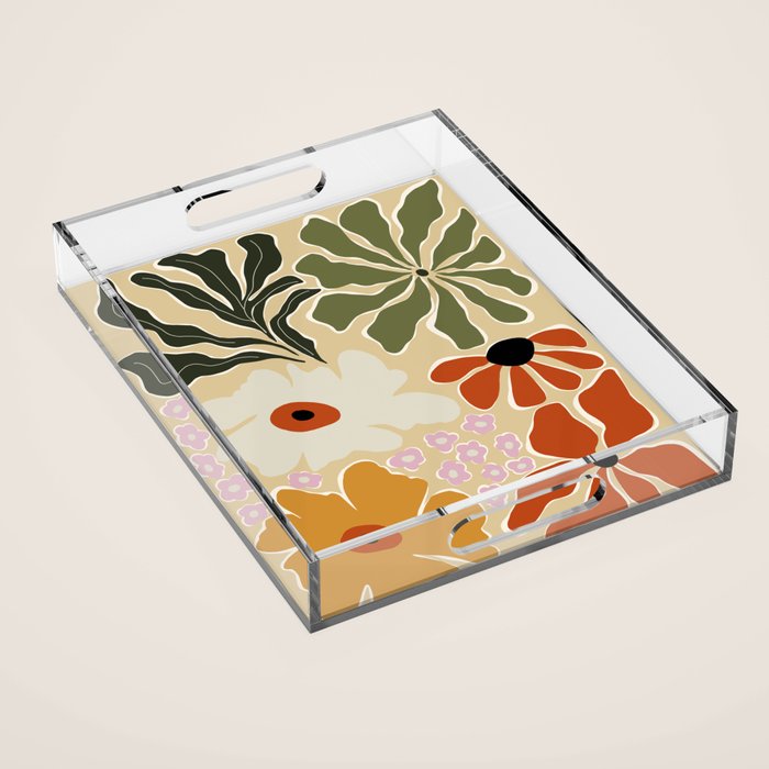 Mid-century bouquet  Acrylic Tray Gallery Image 1