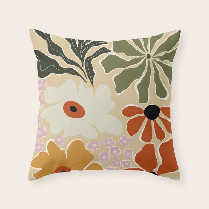 Mid-century bouquet  Throw Pillow Gallery Image 6