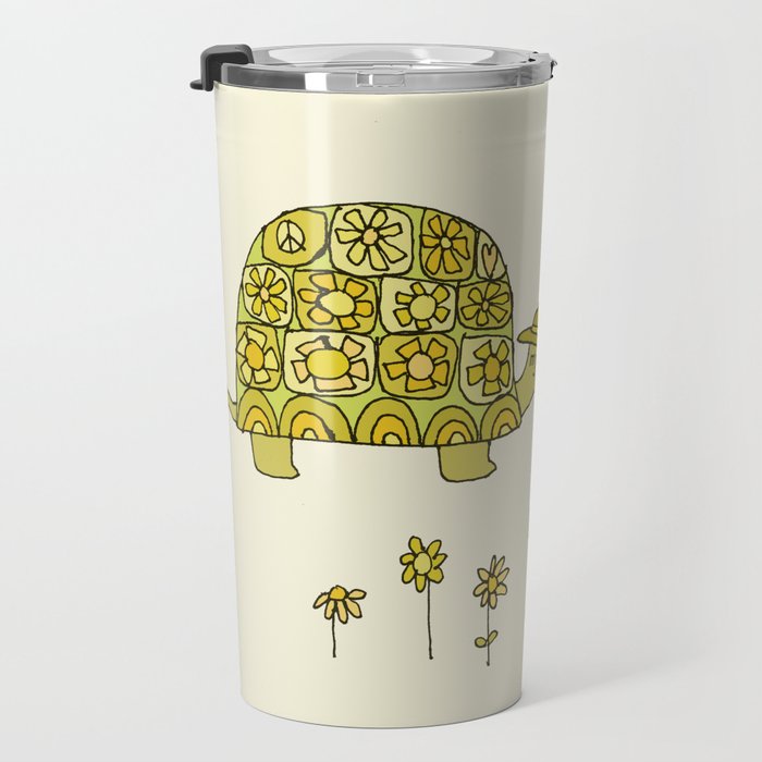go slow retro turtle // art by surfy birdy Travel Mug Gallery Image 3