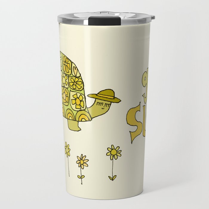 go slow retro turtle // art by surfy birdy Travel Mug Gallery Image 1