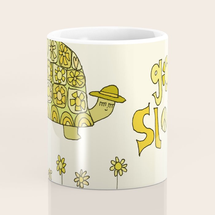 go slow retro turtle // art by surfy birdy Coffee Mug Gallery Image 4