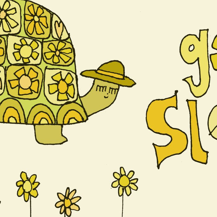 go slow retro turtle // art by surfy birdy Coffee Mug Gallery Image 2