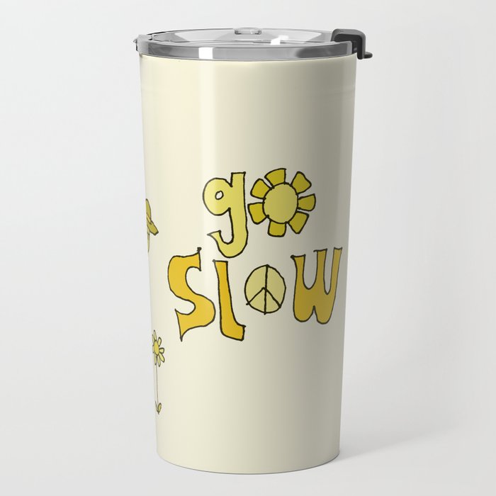 go slow retro turtle // art by surfy birdy Travel Mug Gallery Image 2