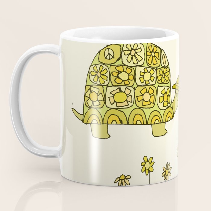 go slow retro turtle // art by surfy birdy Coffee Mug Gallery Image 3