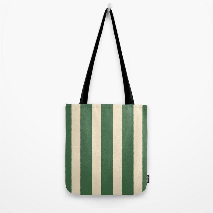 Simple Stripes Pattern - Deep Green Tote Bag Gallery Image 2
