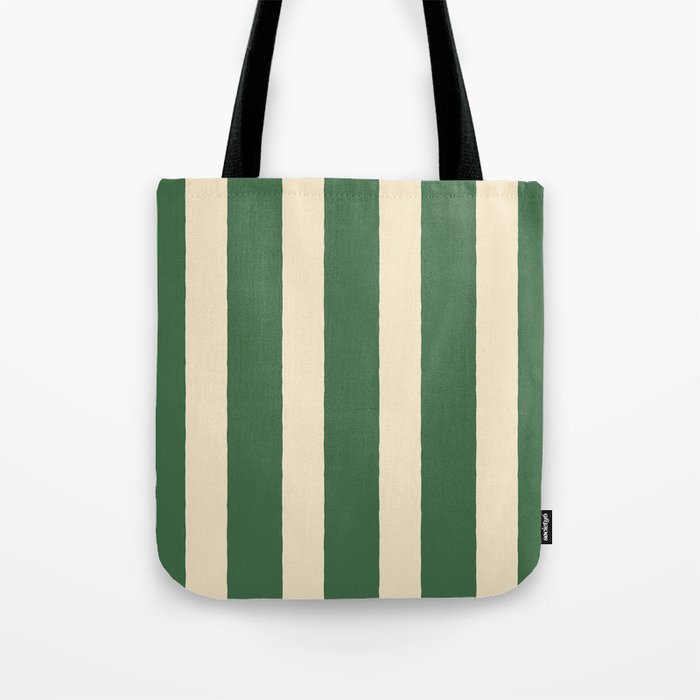 Simple Stripes Pattern - Deep Green Tote Bag Gallery Image 1