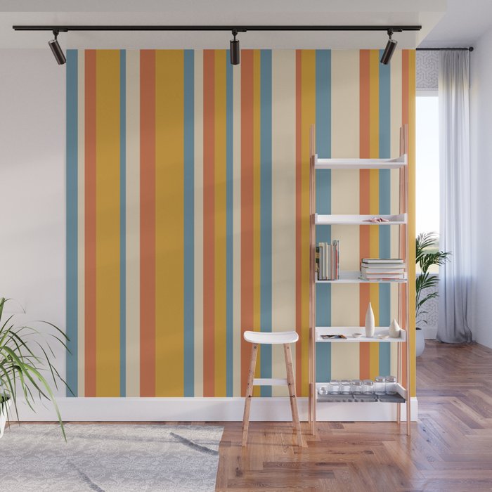Classic Stripes XX - Retro Summer Wall Mural Gallery Image 1