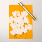 Flowers In Tangerine Wrapping Paper Gallery Image 1