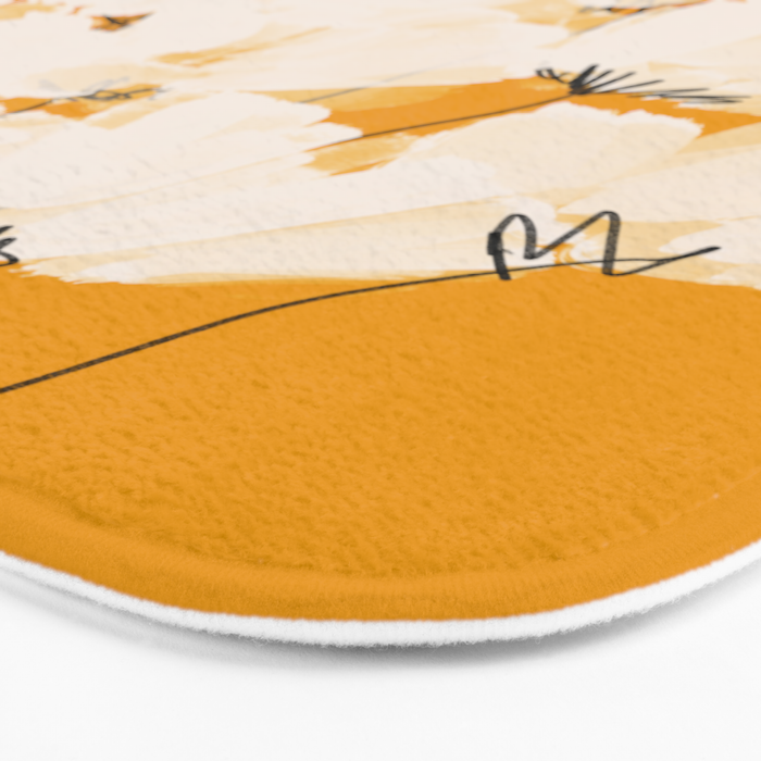 Flowers In Tangerine Bath Mat Gallery Image 3