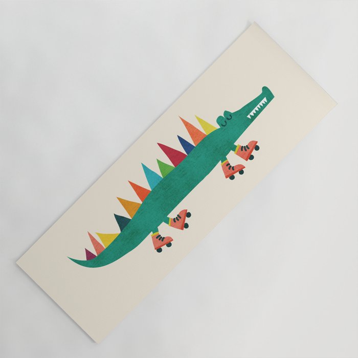 Crocodile on Roller Skates Yoga Mat Gallery Image 1
