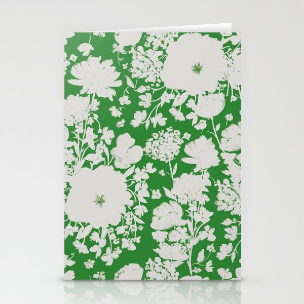 White Beauty on Green Stationery Card Gallery Image 1