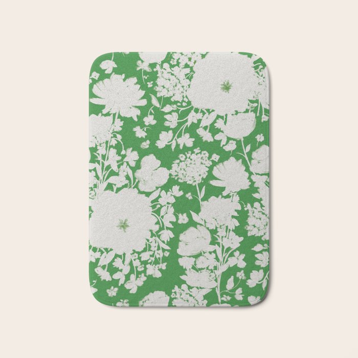 White Beauty on Green Bath Mat Gallery Image 1
