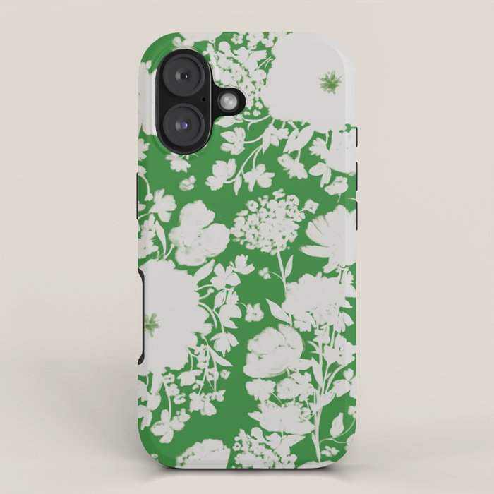 White Beauty on Green iPhone Case Gallery Image 1