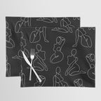 Full Body Girls in line black pattern Placemat Gallery Image 1