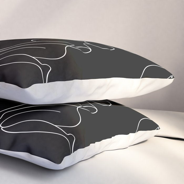 Full Body Girls in line black pattern Pillow Sham Gallery Image 3