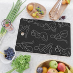 Full Body Girls in line black pattern Cutting Board Gallery Image 2