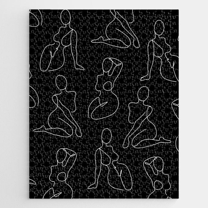 Full Body Girls in line black pattern Jigsaw Puzzle Gallery Image 1