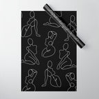 Full Body Girls in line black pattern Wrapping Paper Gallery Image 1