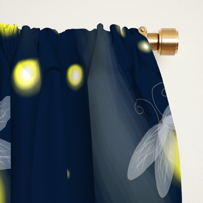 Fireflies at Night Window Curtain Gallery Image 2