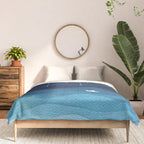 Falling stars, blue, sailboat, ocean Comforter Gallery Image 3