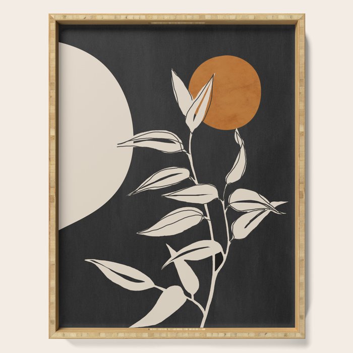 Abstract Art /Minimal Plant 53 Serving Tray Gallery Image 1