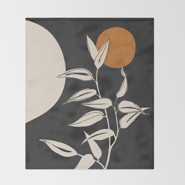 Abstract Art /Minimal Plant 53 Throw Blanket Gallery Image 2