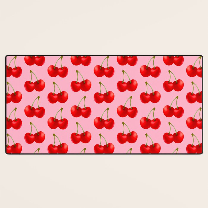 Y2K Cherries - Pink Pattern Large Desk Mat Gallery Image 3