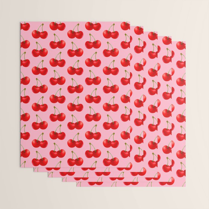 Y2K Cherries - Pink Pattern Large Wrapping Paper Gallery Image 3