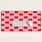 Y2K Cherries - Pink Pattern Large Desk Mat Gallery Image 1
