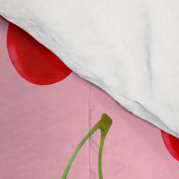 Y2K Cherries - Pink Pattern Large Comforter Gallery Image 4