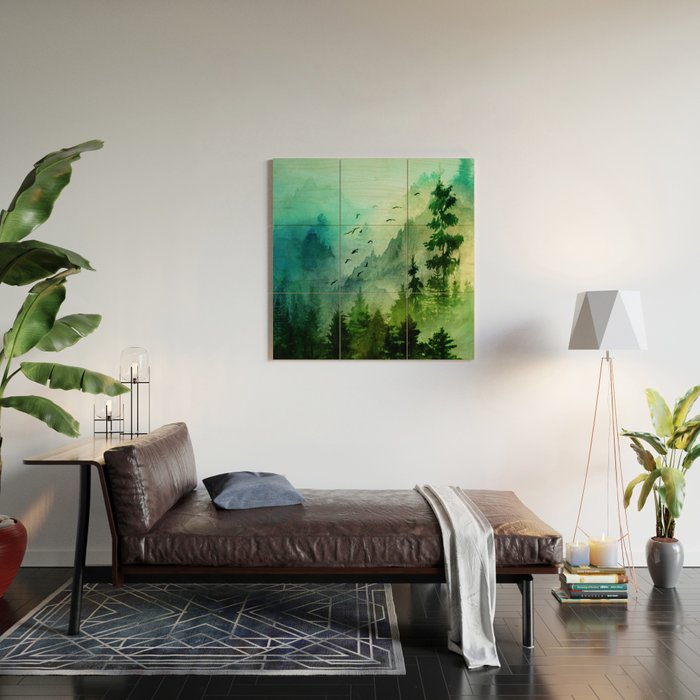 Mountain Morning Wood Wall Art Gallery Image 2