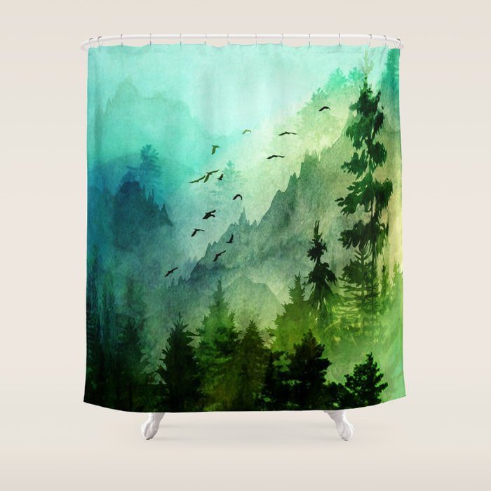 Mountain Morning Shower Curtain Gallery Image 1