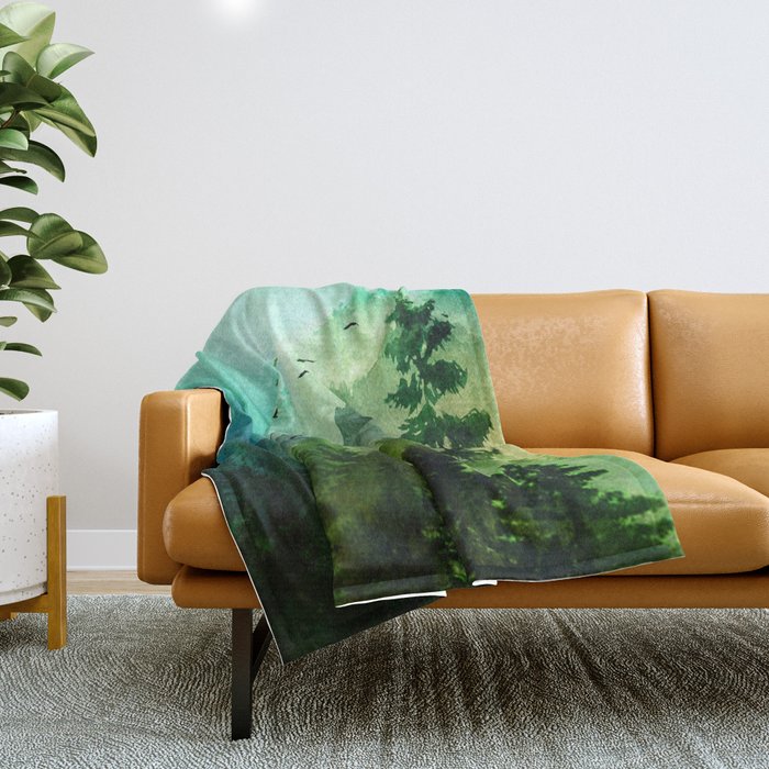 Mountain Morning Throw Blanket Gallery Image 1