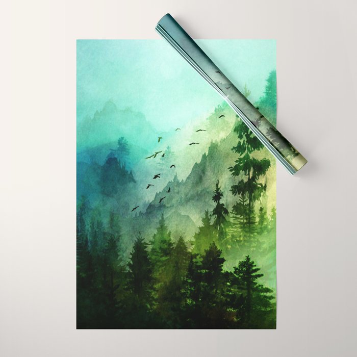 Mountain Morning Wrapping Paper Gallery Image 1