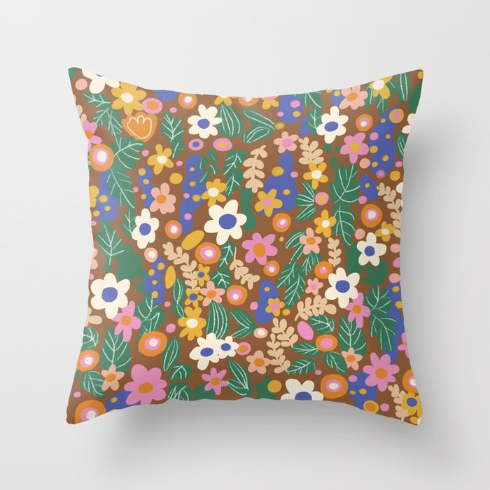 Evelyn brown Throw Pillow Gallery Image 6