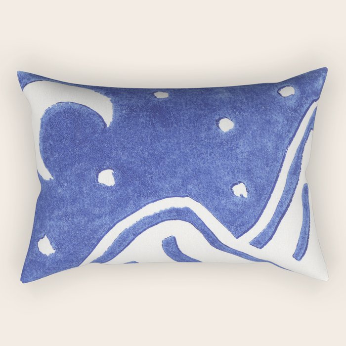 Linocut Starry Night Rectangular Pillow Gallery Image 2