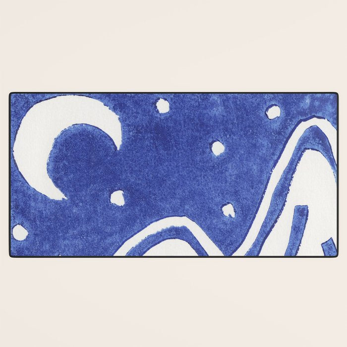 Linocut Starry Night Desk Mat Gallery Image 3