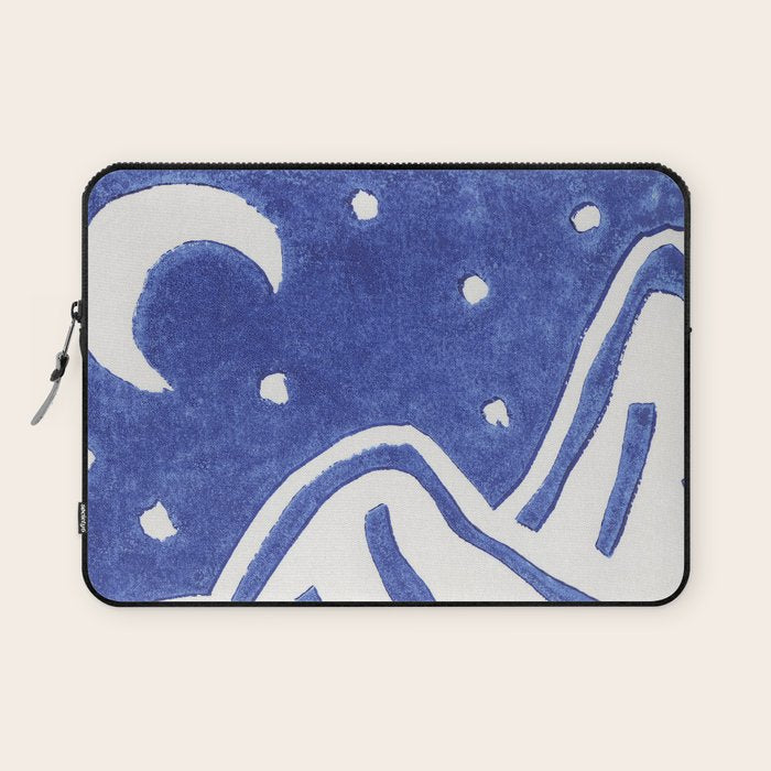 Linocut Starry Night Laptop Sleeve Gallery Image 1