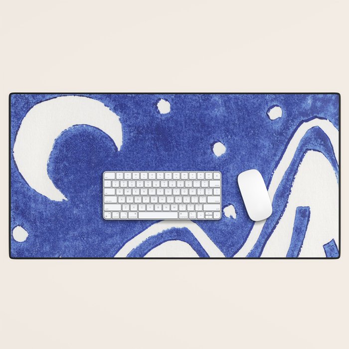 Linocut Starry Night Desk Mat Gallery Image 1