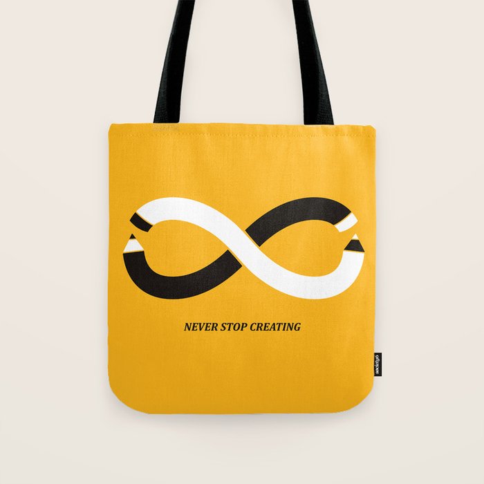 Never stop creating (the infinity pencil) Tote Bag Gallery Image 1